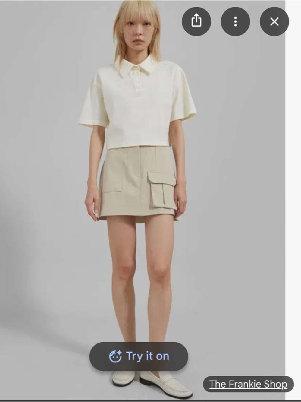 The Frankie Shop Beige Cargo Mini Skirt with Utility Pockets